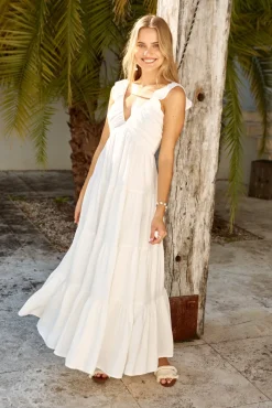 Blossoming Love Maxi Dress White
