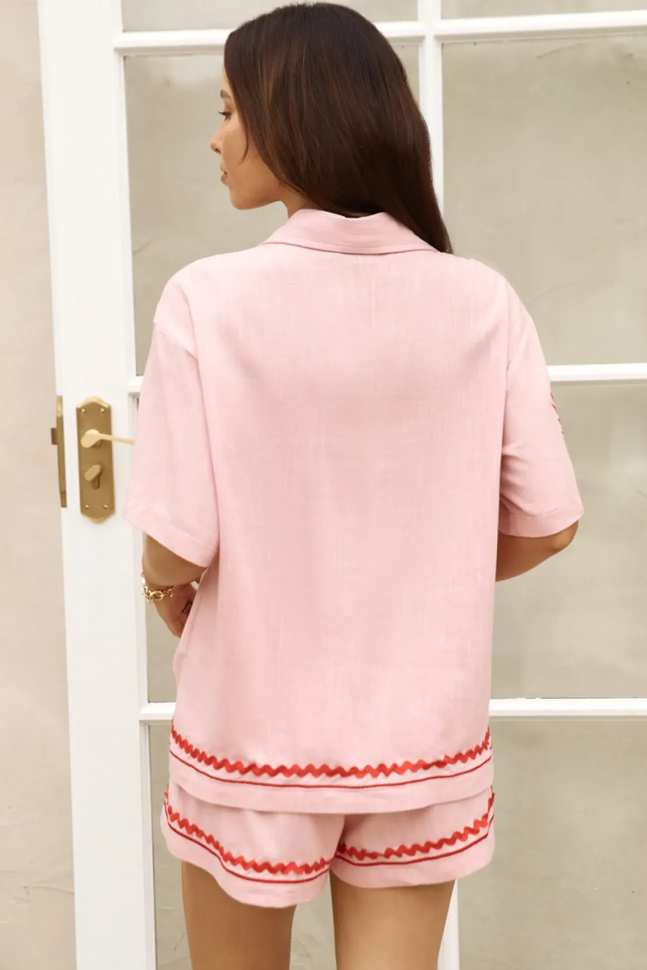 Blushing Beauty Linen Shorts Pink