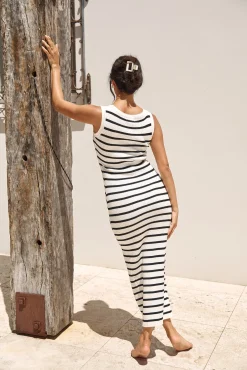 Boat Party Knit Maxi Dress White
