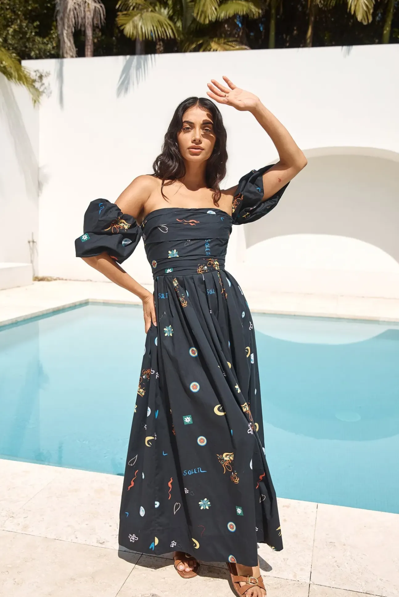 Bonnie Off Shoulder Maxi Dress Black