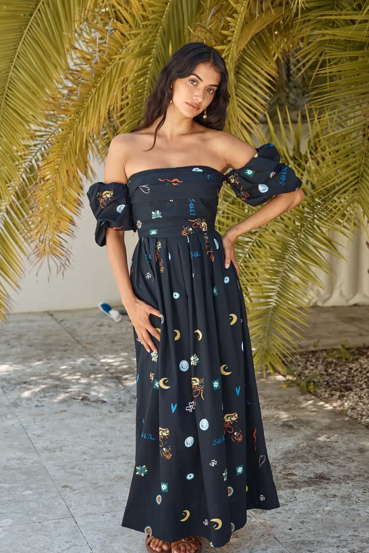 Bonnie Off Shoulder Maxi Dress Black
