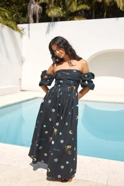 Bonnie Off Shoulder Maxi Dress Black
