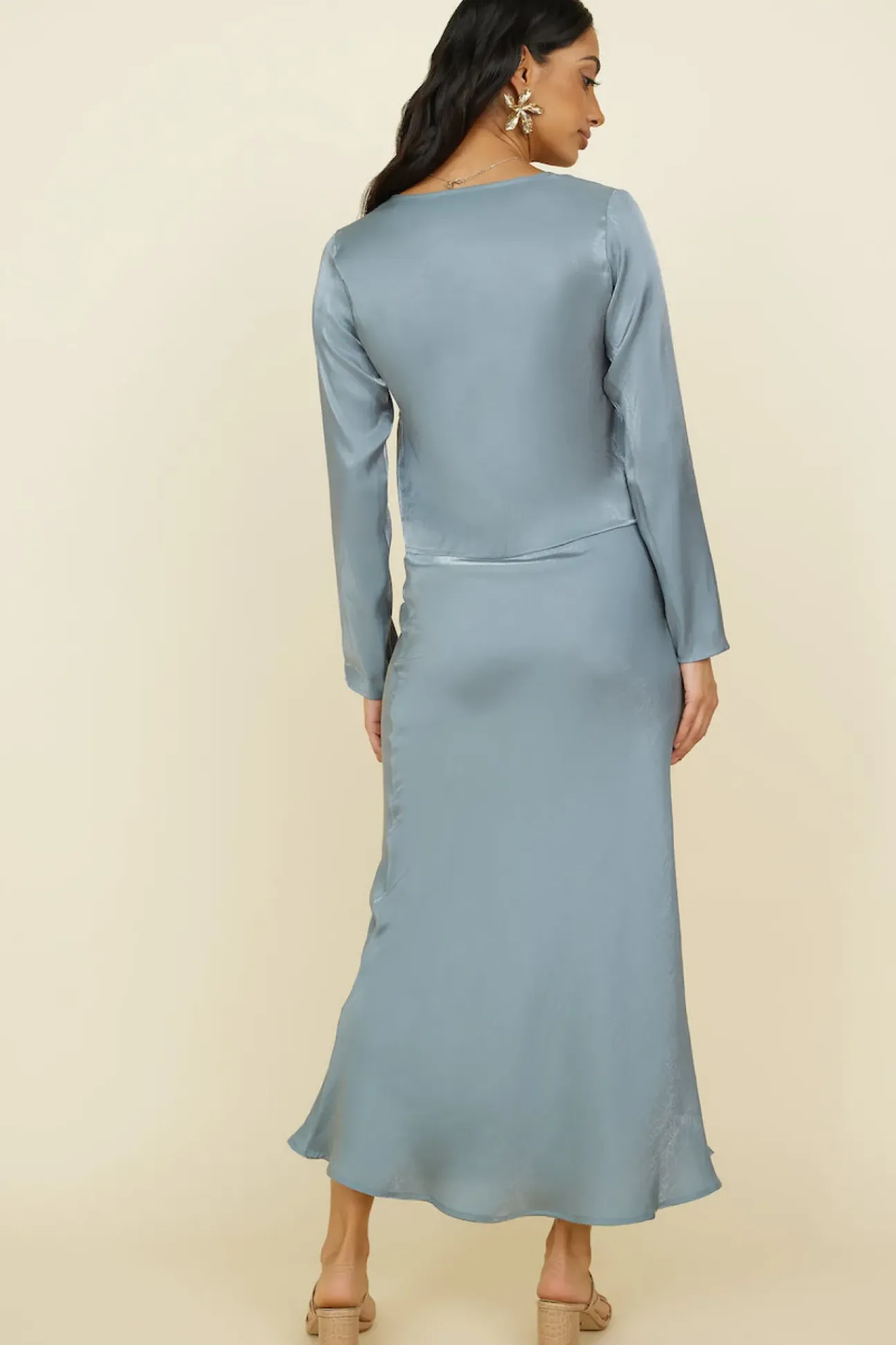 Bouquet of Flowers Maxi Skirt Grey