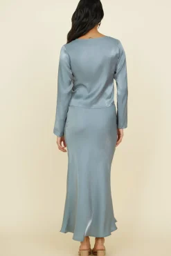Bouquet of Flowers Maxi Skirt Grey