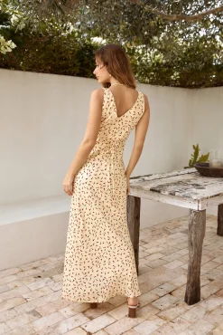 Bouquet Of Roses Maxi Dress Yellow