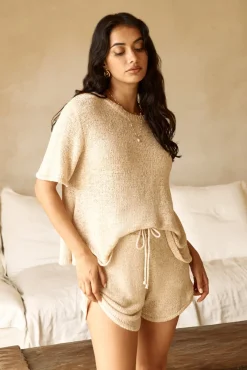 Breakfast In Bed Knit Set Beige