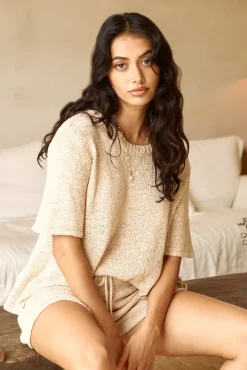 Breakfast In Bed Knit Set Beige