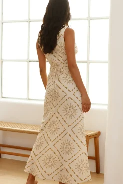 Breezy Blaze Maxi Dress Beige