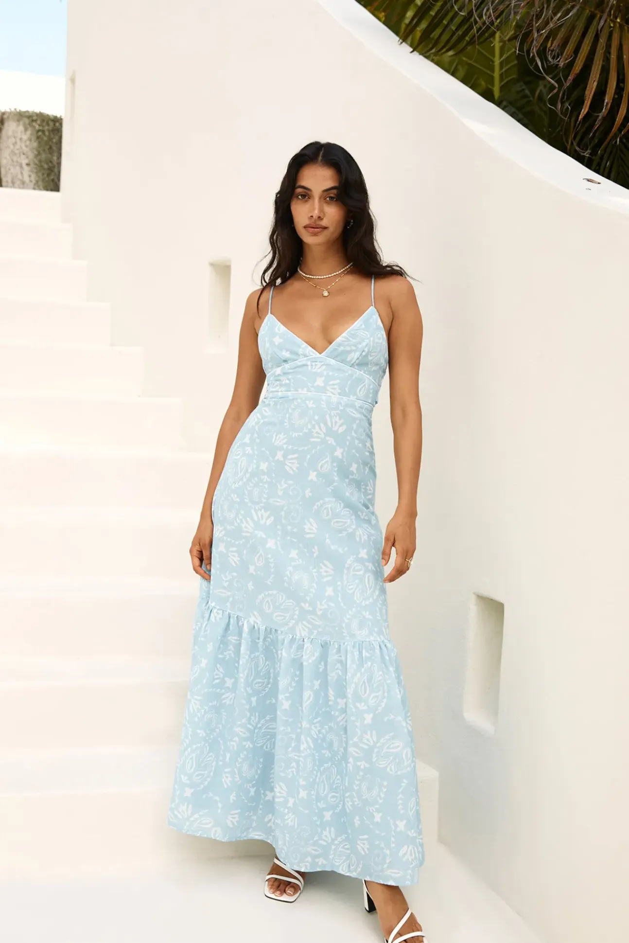 Bright Skies Maxi Dress Blue