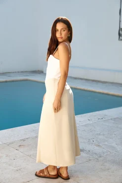 Brunch Date Midi Dress Beige