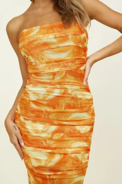 Burning Palms Maxi Dress Orange