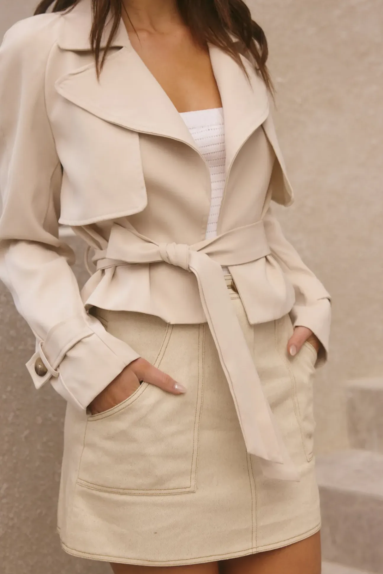 Cali Crop Jacket Cream