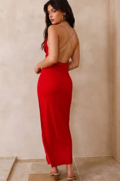 Caribbean Breeze Maxi Dress Red