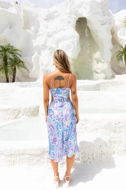 Caught In A Moment Midi Dress Blue