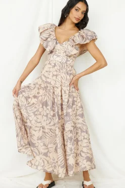 Celestial Paradise Maxi Dress Beige