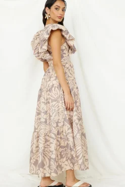 Celestial Paradise Maxi Dress Beige