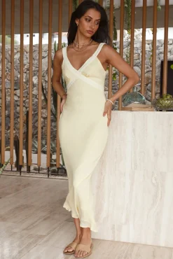 Checked Out Maxi Dress Yellow
