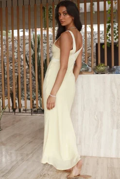 Checked Out Maxi Dress Yellow