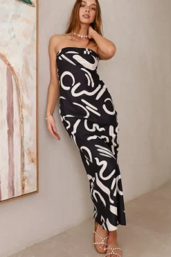 Check Me Out Strapless Maxi Dress Black
