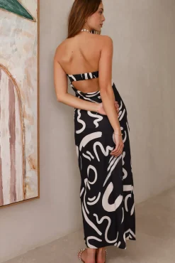 Check Me Out Strapless Maxi Dress Black