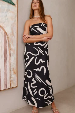 Check Me Out Strapless Maxi Dress Black