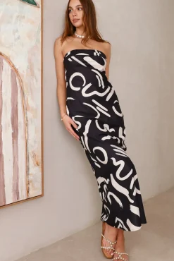 Check Me Out Strapless Maxi Dress Black