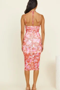 Cherished Dreams Midi Dress Pink