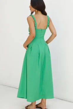 Cherry Kisses Maxi Dress Green