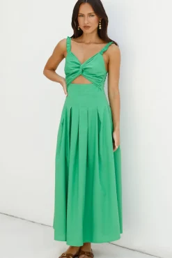 Cherry Kisses Maxi Dress Green