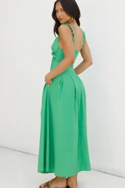 Cherry Kisses Maxi Dress Green