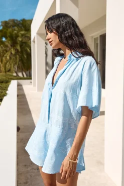 Chic On Shore Romper Blue