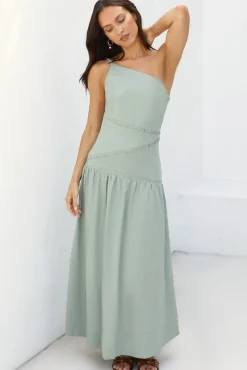 Claire One Shoulder Maxi Dress Khaki