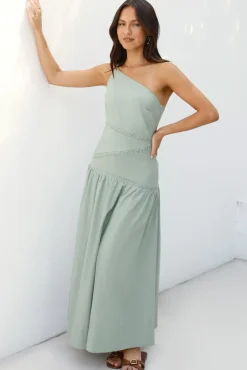 Claire One Shoulder Maxi Dress Khaki