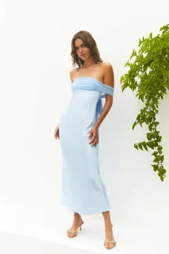 Cleo Cove Strapless Maxi Dress Blue