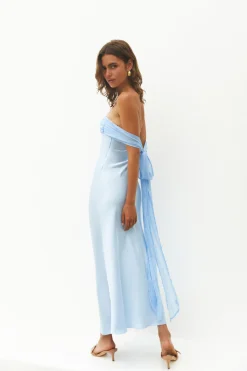 Cleo Cove Strapless Maxi Dress Blue