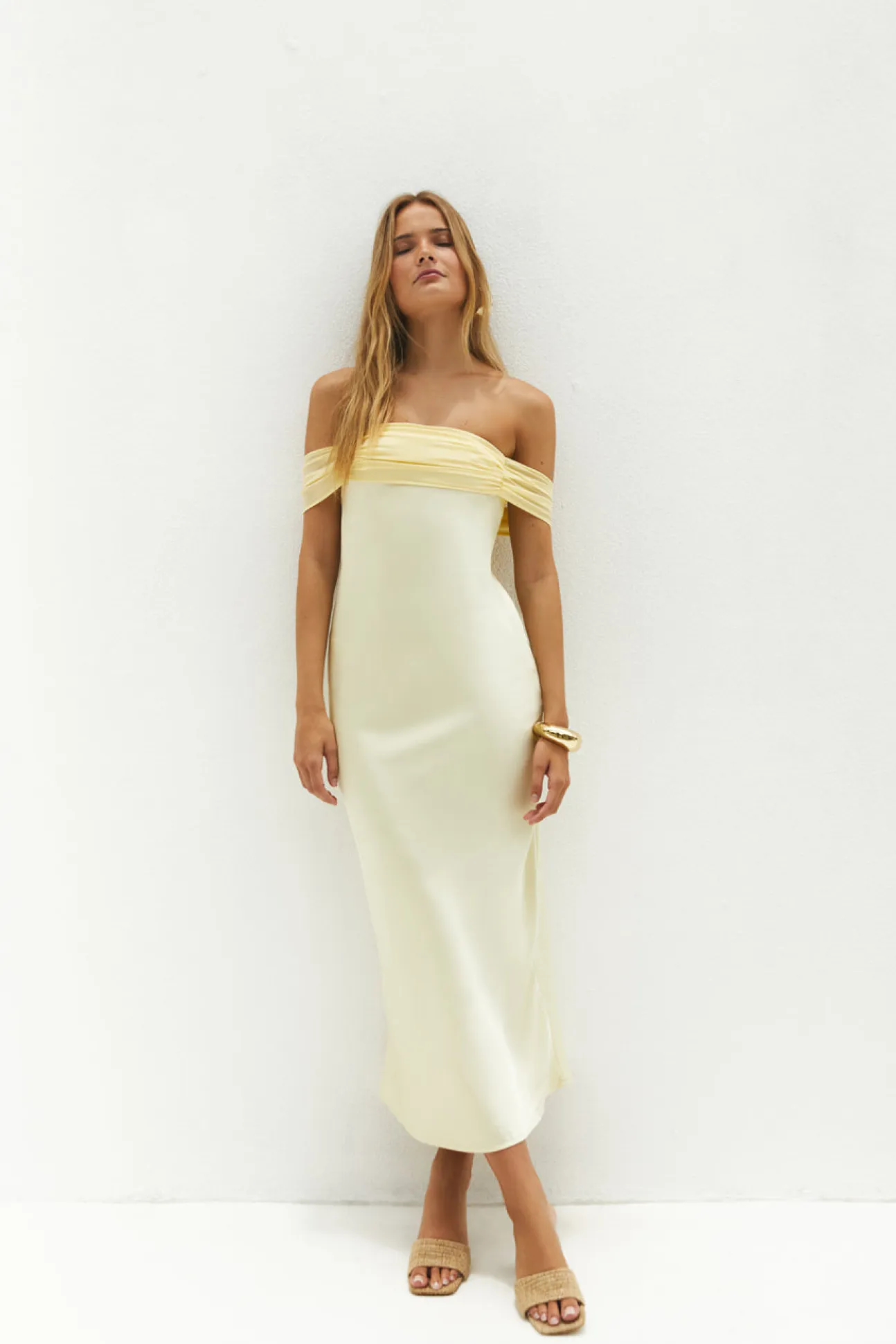 Cleo Cove Strapless Maxi Dress Butter Yellow