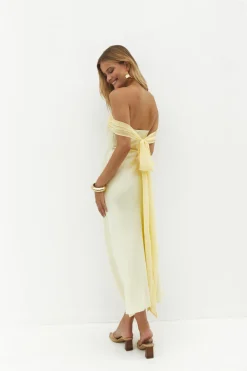 Cleo Cove Strapless Maxi Dress Butter Yellow