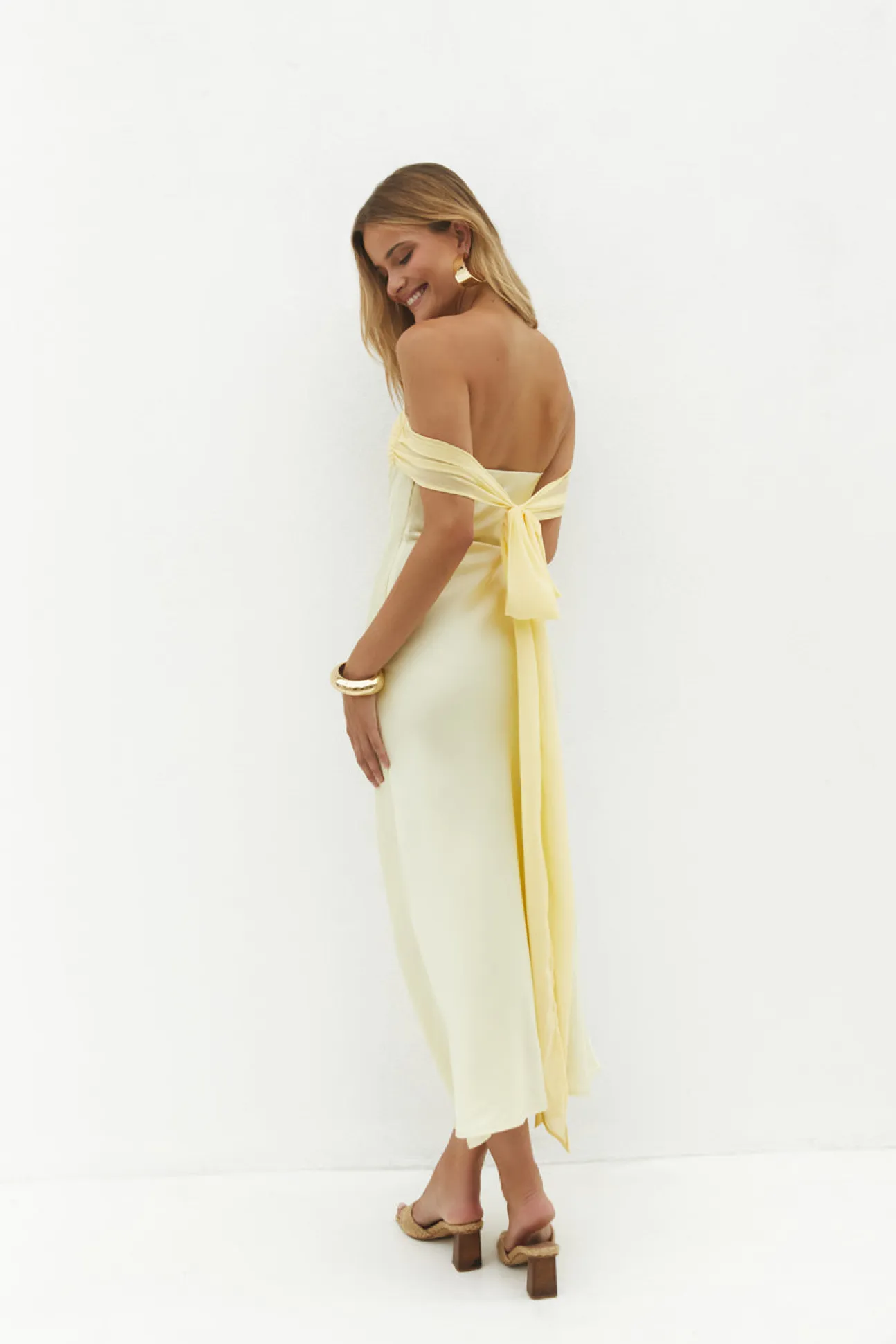 Cleo Cove Strapless Maxi Dress Butter Yellow
