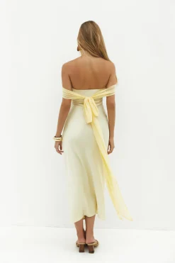 Cleo Cove Strapless Maxi Dress Butter Yellow
