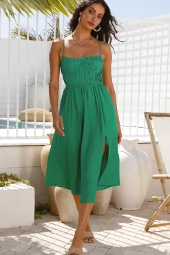 Coastal Dreaming Midi Dress Green