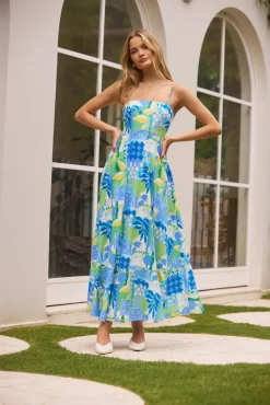 Coastal Paradise Midi Dress Print