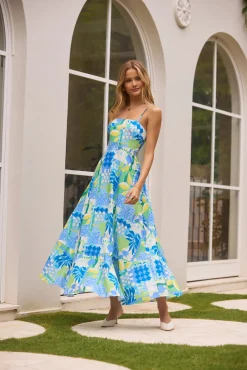 Coastal Paradise Midi Dress Print