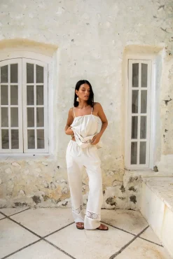 Coastal Tour Linen Pants Beige