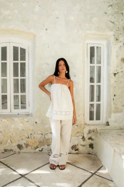 Coastal Tour Linen Pants Beige