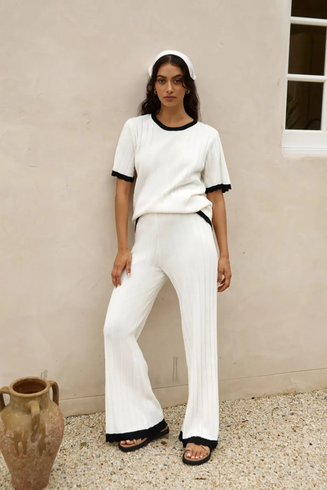 Colder Days Knit Pants White