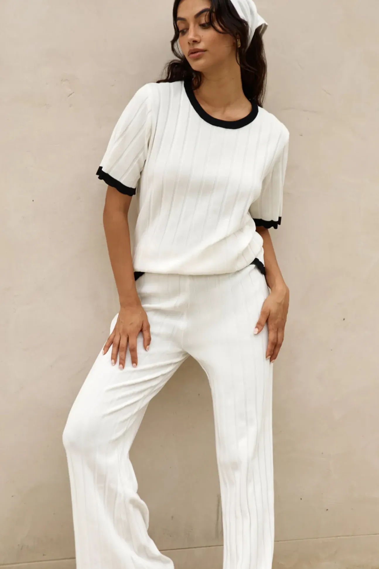 Colder Days Knit Pants White
