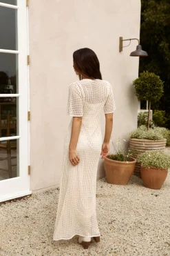 Cold Outside Knit Maxi Dress Beige