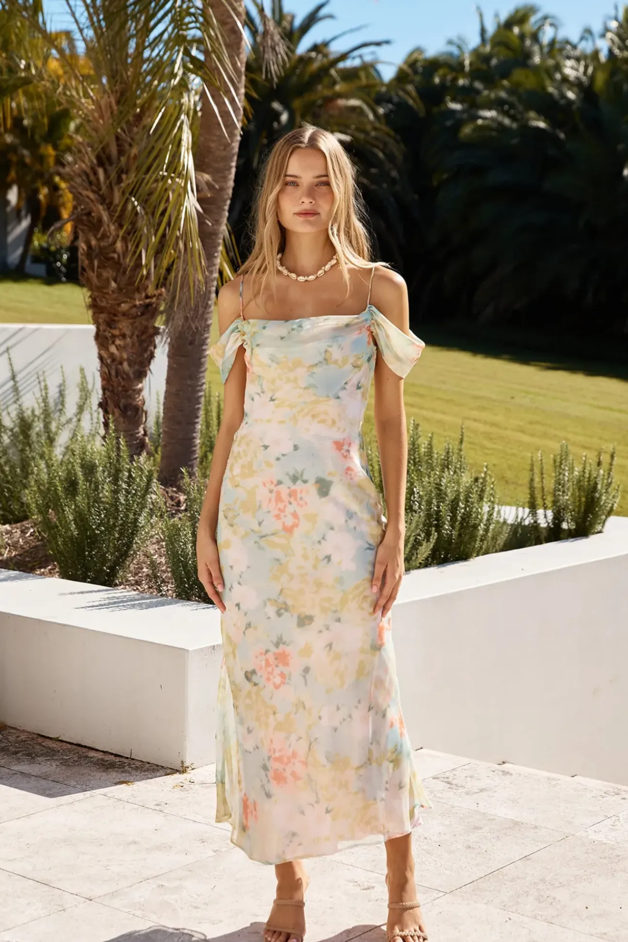 Coloured Canvas Maxi Dress Green