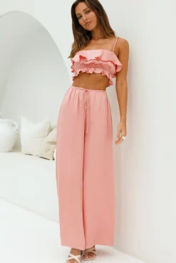 Coral Cove Satin Crop Top Orange
