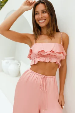 Coral Cove Satin Crop Top Orange